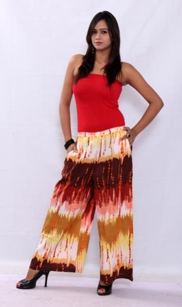 Cotton Tie Die Plazo Brown