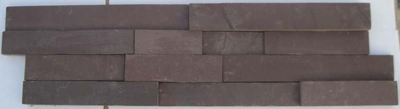 4 Lines Stacked Choclate Slate Stone