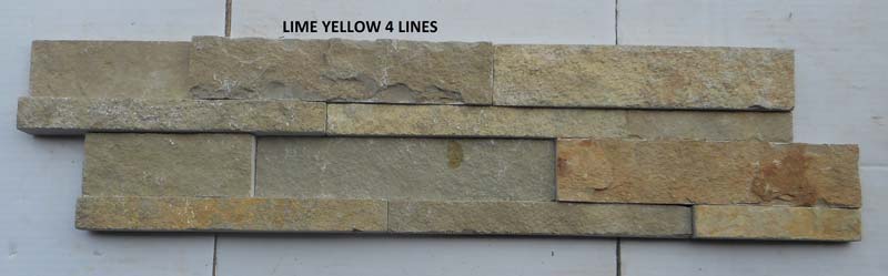 Lime Yellow 4 Lines Slate Stone