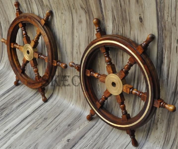 Wooden Nautical Ship Wheel 04