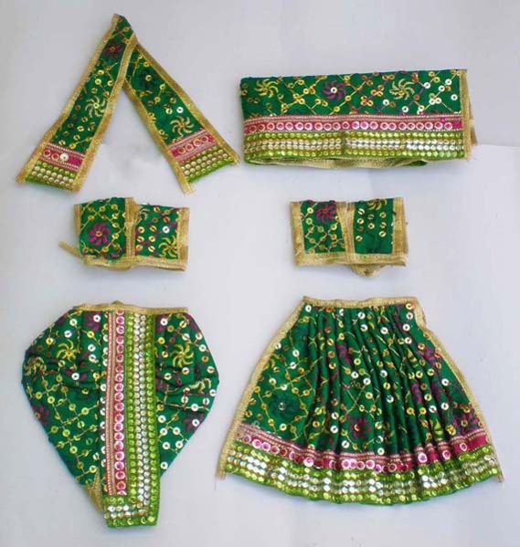 Lord Krishna Green Dress