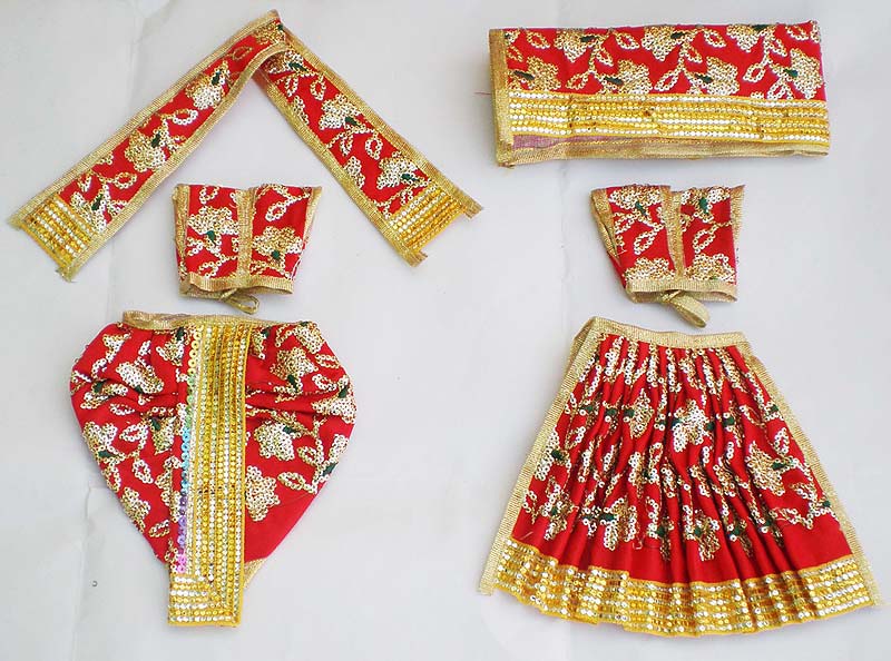 Lord Krishna Red Dress
