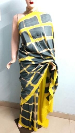 Soft Khadi Silk With Clamp Dye With Pure Natural Colors 01