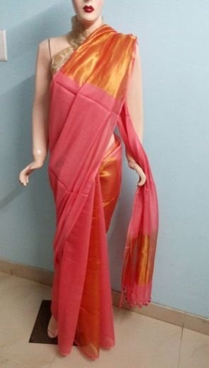 Silk Cotton Sarees With Woven Tissue Panels