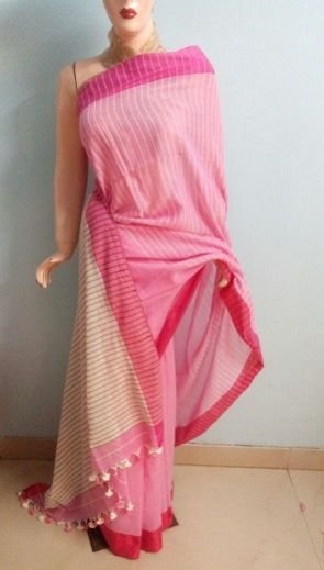 Khadi With Plain Silk Border
