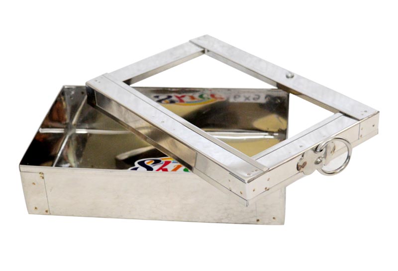 Stainless Steel Sweet Serving Tray With Glass Cover