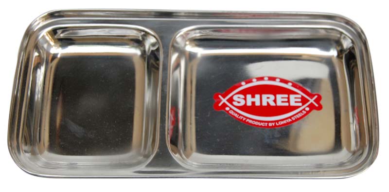 Stainless Steel 2 Compartment Tray