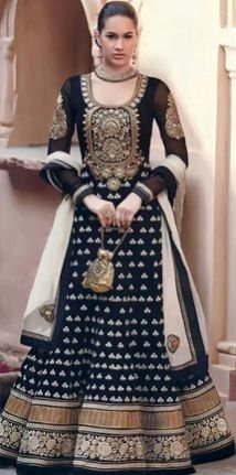 Kimora Black Anarkali Suit