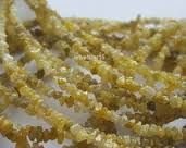 Light Yellow Rough Uncut Diamond Beads