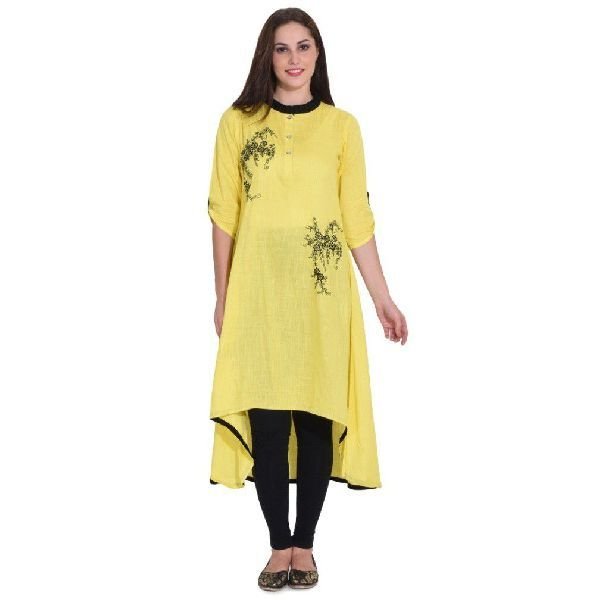 KD 051 Yellow Ladies Kurti