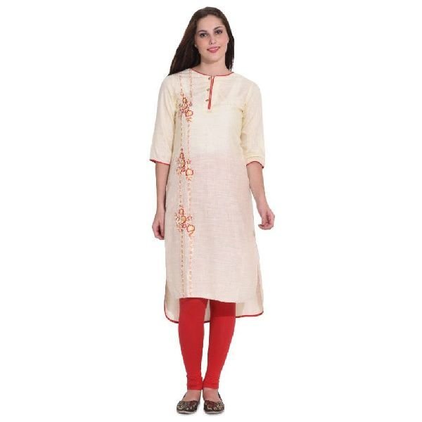 KD 052 Off White Ladies Kurti