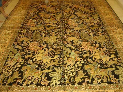 Hand Knotted Art Silk Carpet 03
