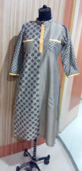 Ash Green Cotton Kurti