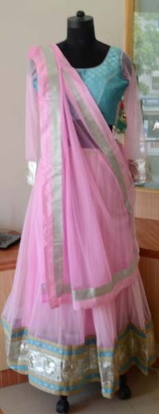 Pink Net Lehenga Choli