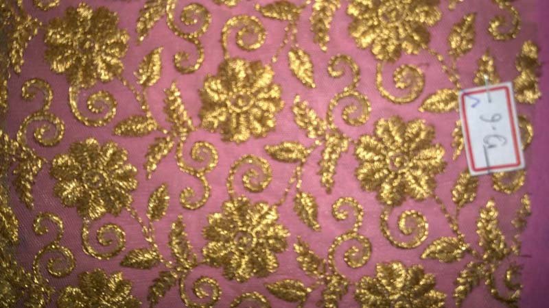 Fancy Zari Work On Net Fabrics