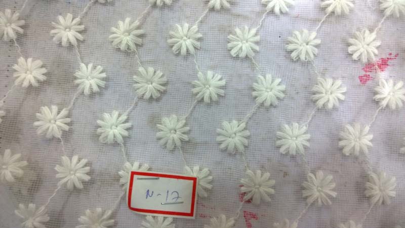 Net Fabcics With Dyeable Embroidery Fabric