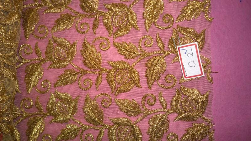 Net Fabric With Zari Embroidery