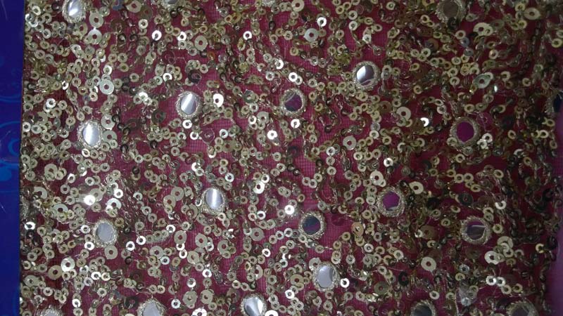 Net Fabrics With Mirror Work