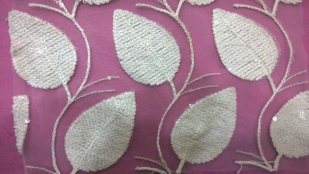 Net Fabrics With Sequin & Thread Embroidery