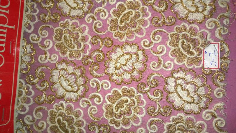 Work Allover On Net Fabrics With Thread & Zari