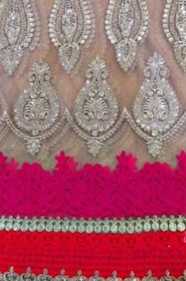 Zari Emboidery & Resham Embroidery On Net Fabrics