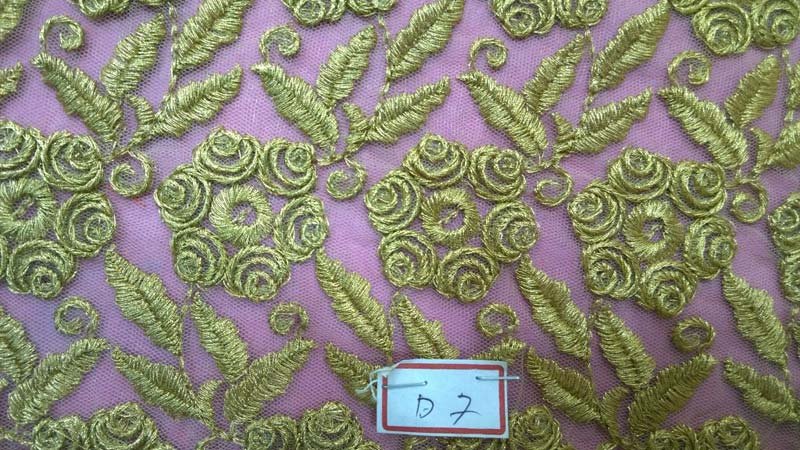 Zari Work On Net Fabrics