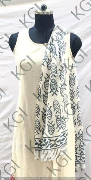 Hand Block Printed Stole 03