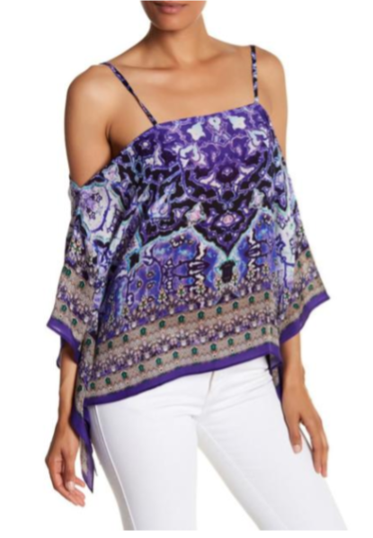 Cold Shoulder Printed Top