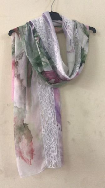 Floral Print Lace Scarve