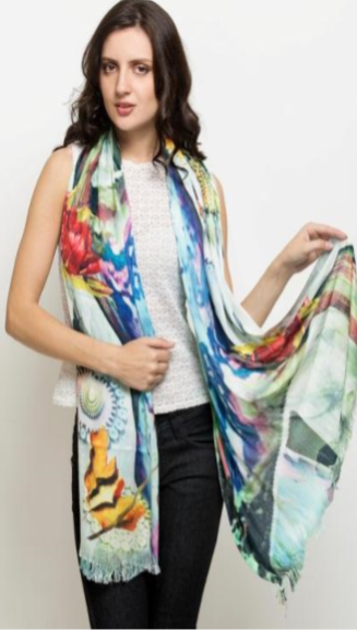 Floral Print Long Scarve