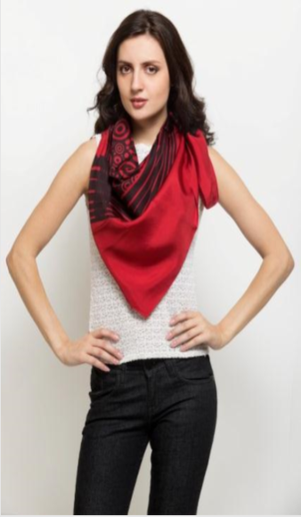 Geometric Print Silk Scarve