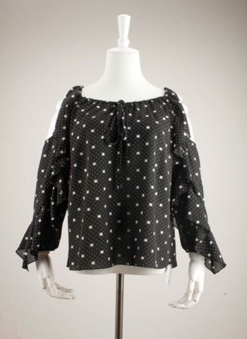 Polka Dot Cold Shoulder Top