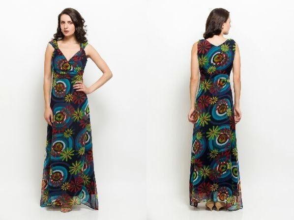 Sleeveless Printed Maxi Dress