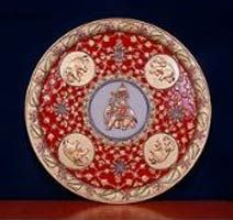 Gold Painted Elephant on Marble Plate
