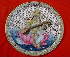 Maa Saraswati on Marble Plate