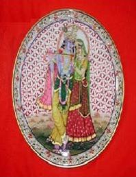 Radha krishna Painted Plate