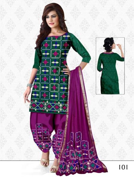 Ladies Bandhani Suit Dress Material (101)