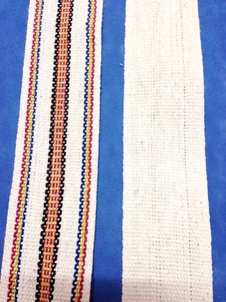 Bleach Dhari & White Coloured Cotton Niwar