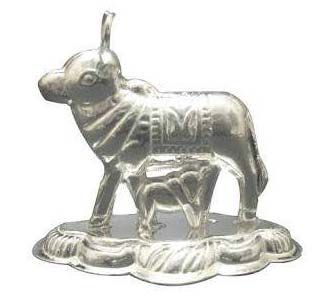 Silver Cow Statue 03