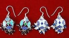 Silver Meenakari Earrings 03