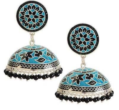 Silver Meenakari Earrings 05