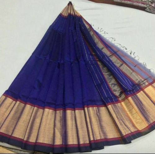 Jari Border Maheshwari Silk Cotton Saree