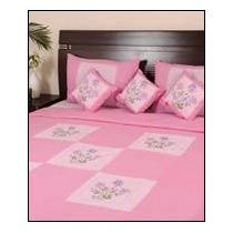 Embroidered Patch Work Cotton Bedsheet