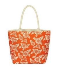 Flower Print Jute Bag