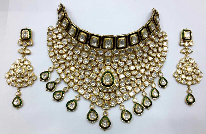 Diamond Polki Necklace Set 03