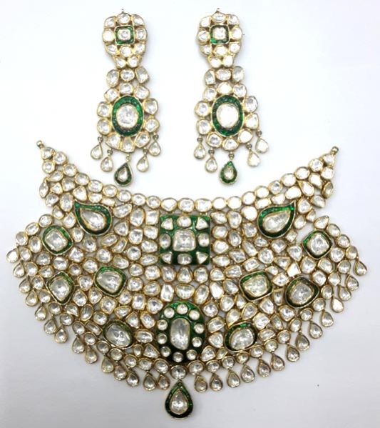 Diamond Polki Necklace Set 04