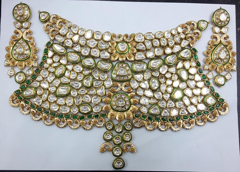 Diamond Polki Necklace Set 05