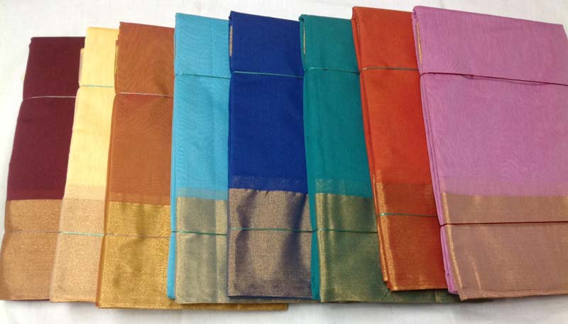 Kota Cotton Plain Border Saree 01