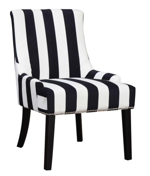Black & White Striped Side Chairs