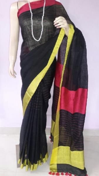 Ladies Linen Sarees 10